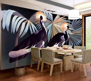 Пользовательские обои 3d ручная роспись тропический лес растение тукан фон стены гостиной украшения спальни живопись обои