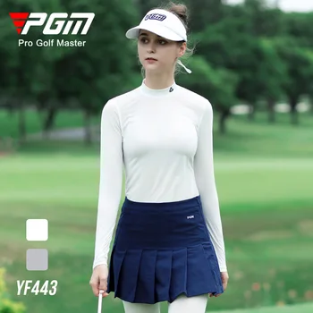 Солнцезащитные рубашки для гольфа Pgm, женская футболка из ледяного шелка с длинными рукавами, женские летние охлаждающие топы с защитой от ультрафиолета, быстросохнущая одежда для гольфа