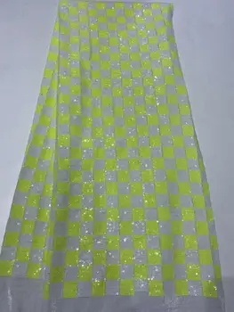2023 Африканская 3D Кружевная Ткань С Блестками зеленая Высококачественная Кружевная Ткань С Вышивкой Французский Тюль Сетка Кружевная Ткань Нигерийская Вечеринка