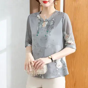 Женская корейская модная одежда, летние повседневные блузки, Офисные рубашки, Женские топы, шифоновая блузка, Белая рубашка, 2023