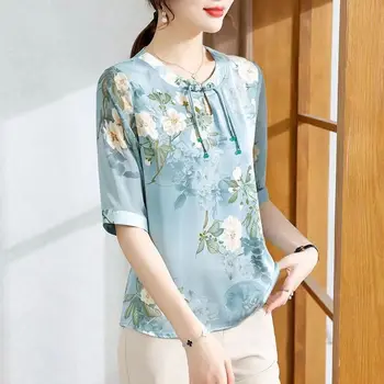 Женская корейская модная одежда, летние повседневные блузки, Офисные рубашки, Женские топы, шифоновая блузка, Белая рубашка, 2023