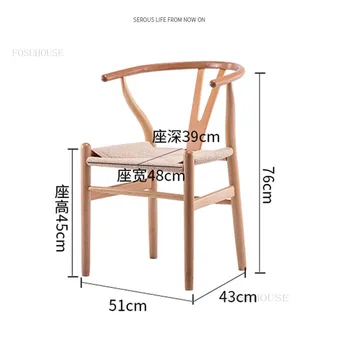 Современные обеденные стулья из массива дерева для столовой Мебель Кресло Скандинавский дизайнер Креативная бытовая мебель Sillas Comedor