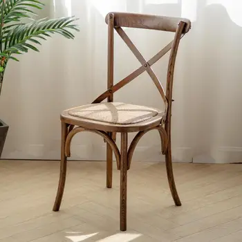 Горячие продажи Американский стиль ретро стулья из массива дерева Простые бытовые кресла Коммерческие кафе рестораны Повседневные обеденные стулья