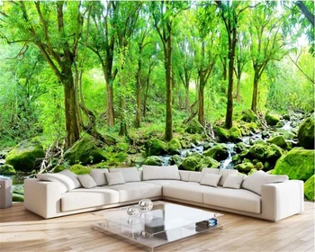 beibehang, привлекающая внимание индивидуальность, декоративная роспись, обои, HD картина маслом, лесной пейзаж, фон, 3D обои