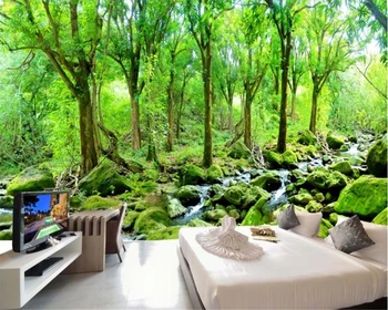 beibehang, привлекающая внимание индивидуальность, декоративная роспись, обои, HD картина маслом, лесной пейзаж, фон, 3D обои