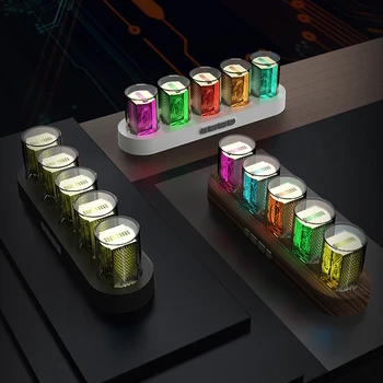 Цифровые ламповые часы Nixie со светодиодной подсветкой RGB для украшения игрового рабочего стола. Роскошная упаковка коробки для Идеи подарка.