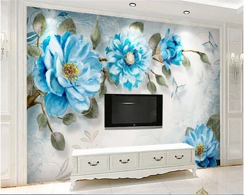 beibehang Современные минималистичные классические 3D обои papel de parede, рисованная картина, цветок пиона, украшение стен в европейском стиле