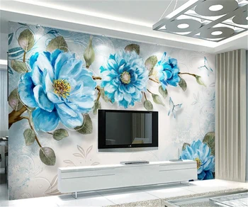 beibehang Современные минималистичные классические 3D обои papel de parede, рисованная картина, цветок пиона, украшение стен в европейском стиле