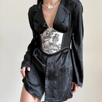 Lenceria Bodys Сексуальный Женский Корсетный Пояс Gothic Cosert Espartilho Корсет Mujer Para Vestir Цветочные Бюстье и корсеты