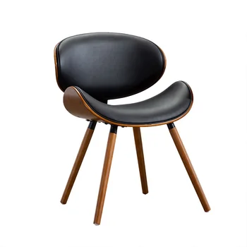 Европейский современный обеденный стул простой роскошной формы в виде жука для небольшой семьи экономящая пространство практичная мебель из массива дерева и кожи