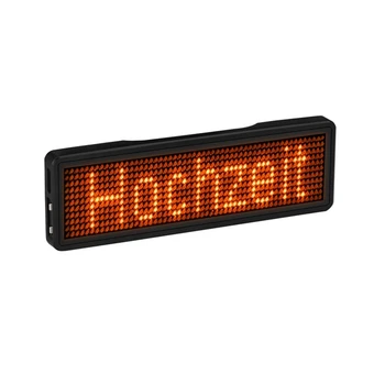 Bluetooth Светодиодный именной значок Перезаряжаемый световой знак Программируемая прокручивающаяся доска объявлений Светодиодный дисплей, тип 2