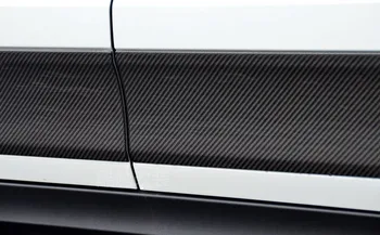 Комплект внешней отделки боковой юбки двери из 100% углеродного волокна для стайлинга автомобилей Porsche Macan 2014-2017