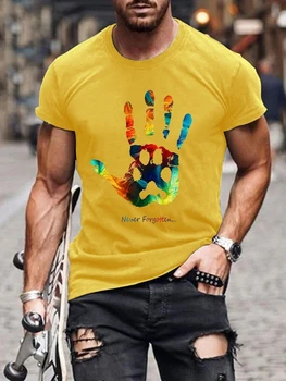 Летняя Мужская Повседневная футболка с круглым вырезом и коротким рукавом с принтом 2023, Мужская ЛГБТ-футболка С Принтами Лап Радужного Медведя, Художественная Повседневная Футболка С 3D-принтом