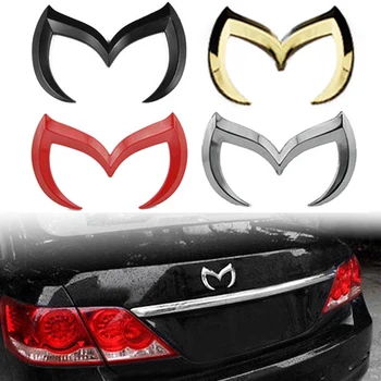 Красный Злой M Логотип, Эмблема, значок, наклейка для Mazda, все модели кузова автомобиля, наклейка на задний багажник, наклейка с паспортной табличкой, декор