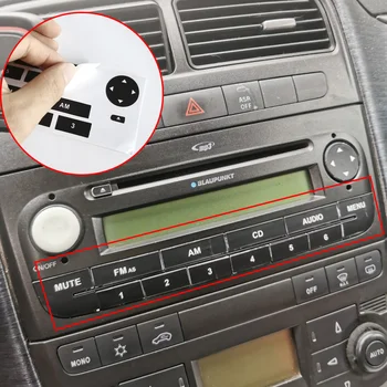 Автомобильный Радиоприемник Ремонтная Наклейка Для Fiat Grand Punto Радио Стерео Изношенная Отслаивающаяся Кнопка Ремонтные Наклейки Наклейки Внешний Аксессуар
