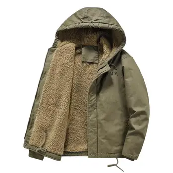 Мужская шерстяная подкладка времен Второй мировой войны, винтажная походная куртка с капюшоном, мужской зимний открытый кашемировый камзол, охотничья куртка, ветровка