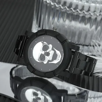 VIKABO reloj hombre Мужские часы Модный скелет Роскошные часы из нержавеющей стали Мужские часы для дайвинга наручные часы с хронографом подарки