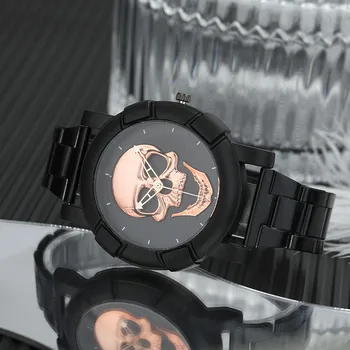 VIKABO reloj hombre Мужские часы Модный скелет Роскошные часы из нержавеющей стали Мужские часы для дайвинга наручные часы с хронографом подарки