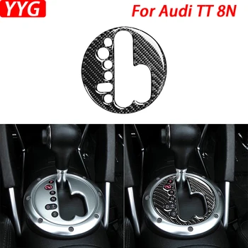 Для Audi TT 8N 2001-2006 из настоящего углеродного волокна Центральная панель переключения передач Декоративная крышка Аксессуары для украшения интерьера автомобиля Наклейка