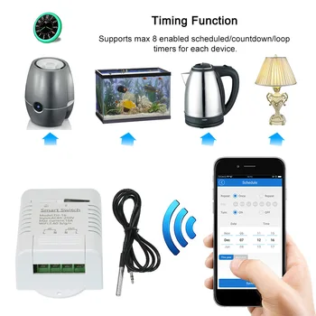 Умный Wifi-коммутатор eWeLink TH-16 16A/3000 Вт для мониторинга температуры Беспроводной комплект домашней автоматизации DS18B20 для Alexa Google Home