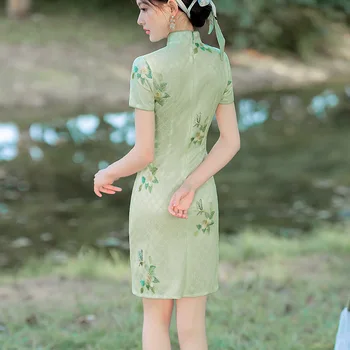 Элегантная Винтажная Кружевная цветочная вышивка, Одежда в китайском стиле Ципао, женские вечерние платья в стиле ретро Чонсам, Vestidos