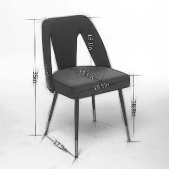 обеденный стул Morden, 1 шт. / 2 шт., современный обеденный стул с бархатной обивкой, с гвоздями и ножками из черного металла с золотыми наконечниками, синий