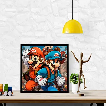 Новое поступление Алмазной живописи Disney Super Mario Brother Алмазная вышивка Аниме Вышивка крестиком Мультфильм Украшение дома Подарки для детей