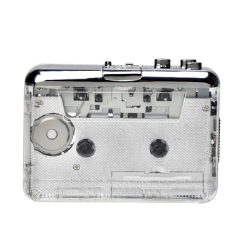 Прозрачный кассетный проигрыватель Портативный кассетный проигрыватель MP3 на MP3 Type-c Поддержка Windows XP, Vista, для Windows 7 QXNF