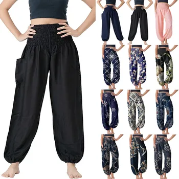 Женские удобные брюки в стиле хиппи, пижама в стиле бохо, пижамные штаны, брюки для йоги, свободные брюки в стиле бохо, стрейчевые брюки для женщин, для миниатюрных женщин
